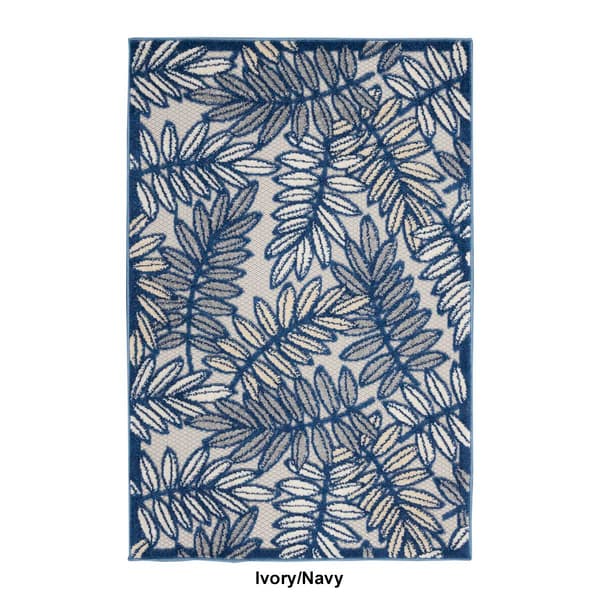 Nourison Aloha Leaf Print Indoor/Outdoor Area Rug