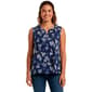 Petite Napa Valley Sleeveless Floral Bloom Pleat Henley Blouse - image 1