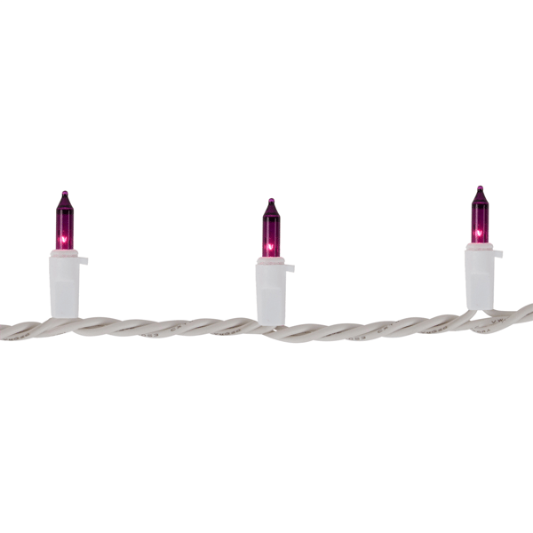 Brite Star 49.5ft. Purple Mini Christmas White Wire Light Set
