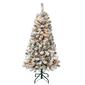 National Tree 4.5ft Acacia Flocked Tree w/ 100 Clear Lights - image 1