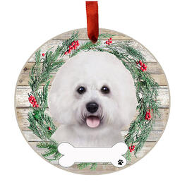 E&S Pets Bichon Frise Wreath Ornament