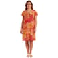 Plus Size MSK Short Sleeve Leaf Three Ring Shift Dress - image 1