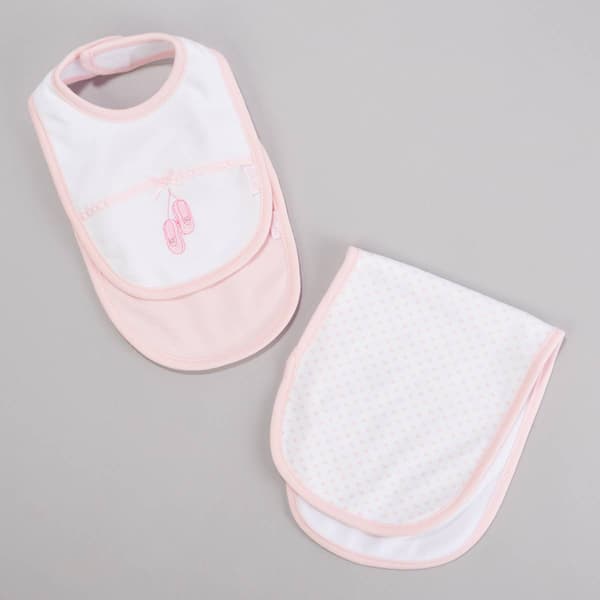 Baby Girl Little Me(R) 3pc. Ballerina Bib & Burp Cloth Set - image 