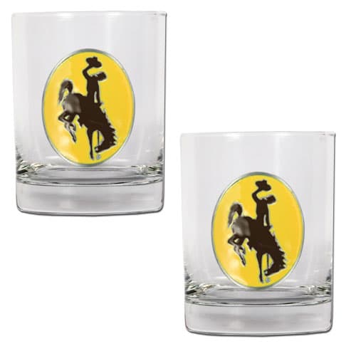 NCAA Wyoming Cowboys 2pc. Rocks Glass Set