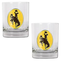 NCAA Wyoming Cowboys 2pc. Rocks Glass Set