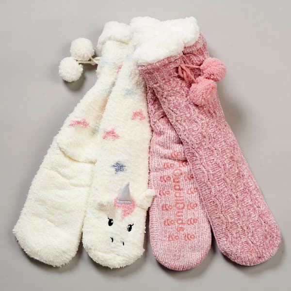 Womens Cuddl Duds&#40;R&#41; 2pk Unicorn Faux Shearling Lined Slipper Socks - image 