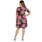 Plus Size  24/7 Comfort Apparel Gemma Brown Floral A-Line Dress - image 3