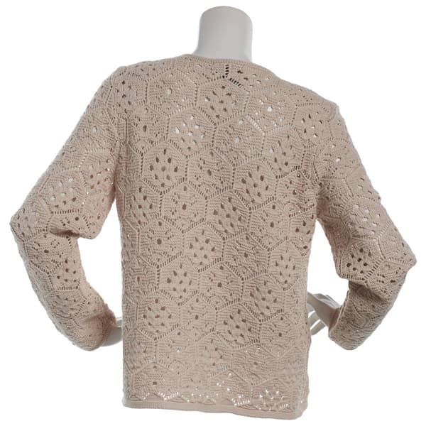 Petite Preswick & Moore® Long Sleeve Crochet Sweater