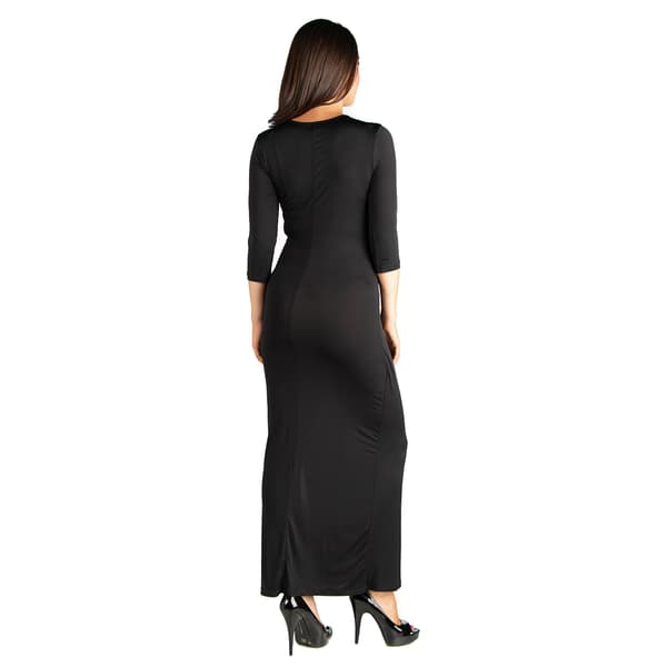 Womens 24/7 Comfort Apparel Maternity Side Slit Wrap Dress