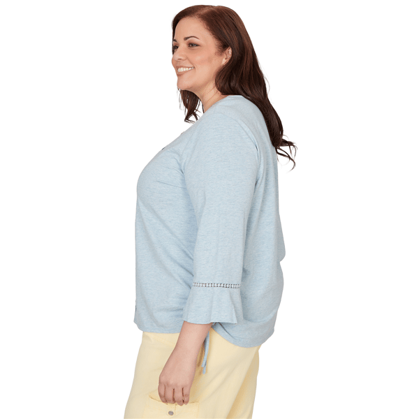 Plus Size Alfred Dunner Out Of The Blue Center Embroidery Blouse