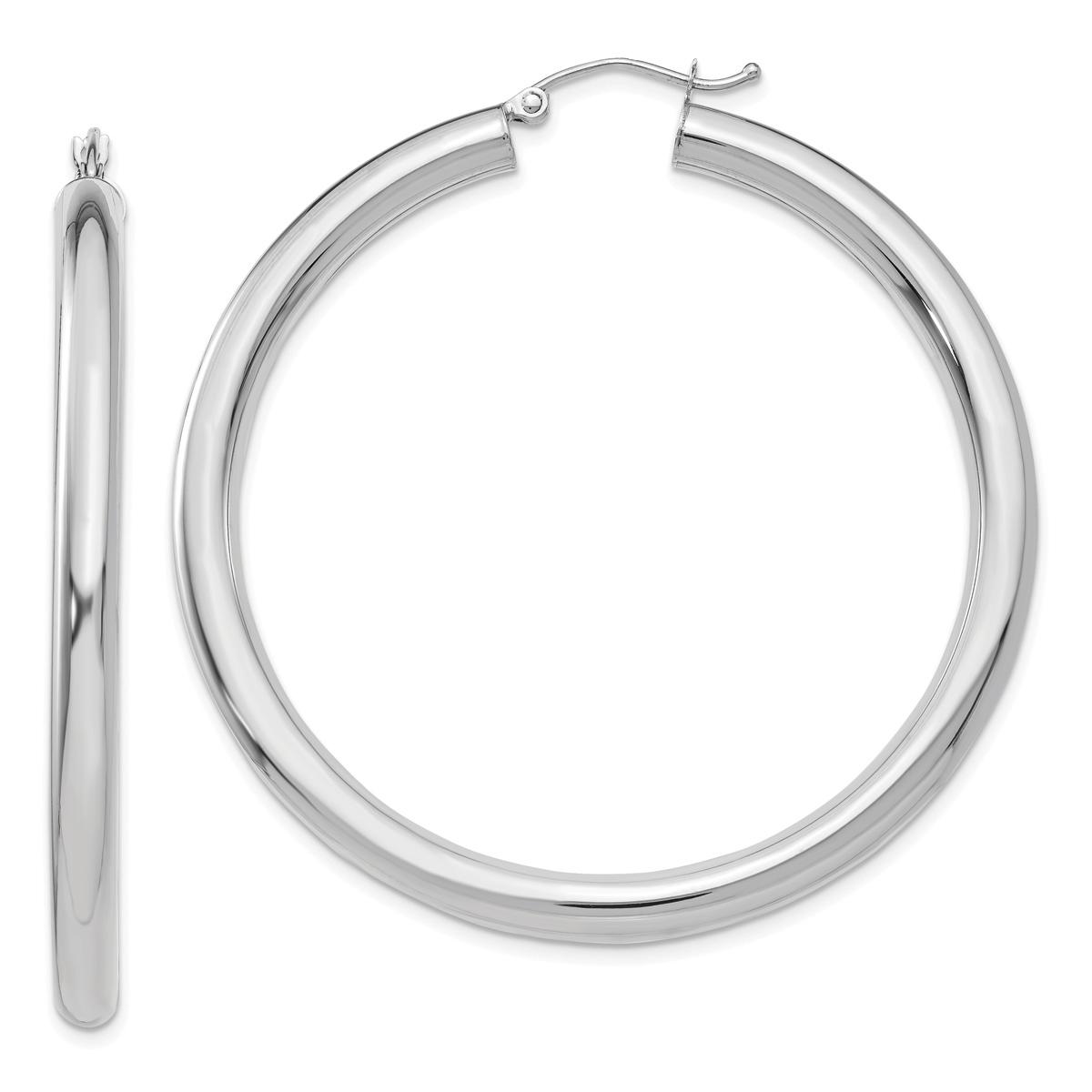 Gold Classics™ 14kt. White Gold 50mm Tube Hoop Earrings