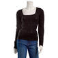 Juniors A. Byer Long Sleeve Texture Scoop Neck Top - image 1