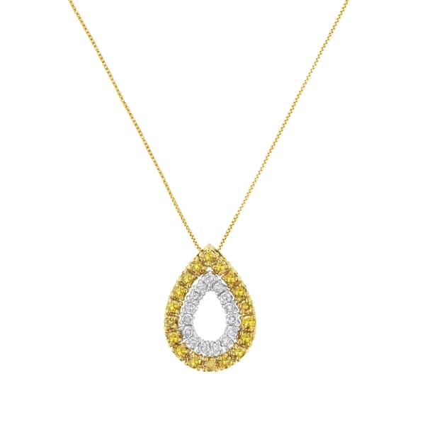 Radiant Rainbow&#8482; Yellow Gold 1/2ctw. Diamond Pear Pendant