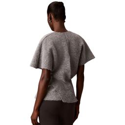 Womens Calvin Klein Short Sleeve Twist Front V-Neck Sweater