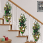 Puleo International Pre-Lit Adorned Green & White Banister Swag - image 3