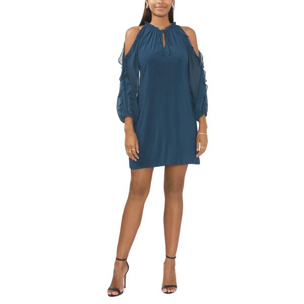 Womens MSK Cold Shoulder Ruffle Sheath Trim Dress - image 