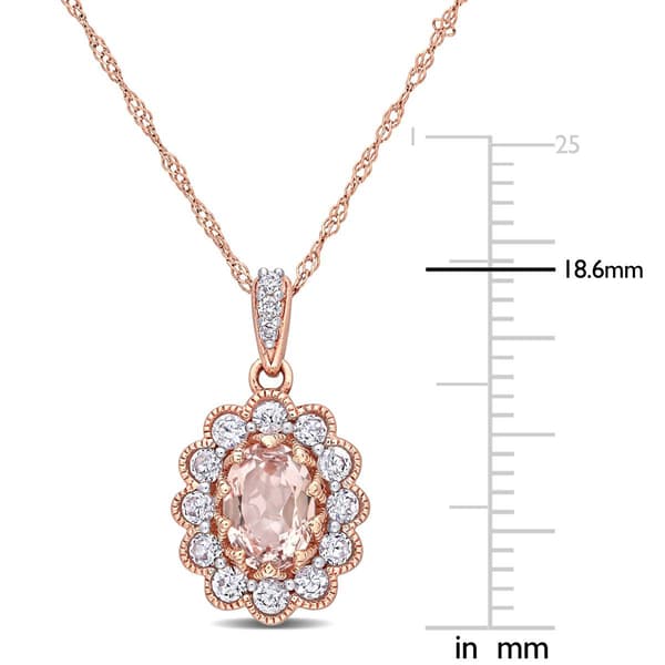 Gemstone Classics&#8482; 10kt. Rose Gold Diamond Chain Pendant