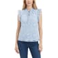 Womens NY Collection Flutter Cap Sleeve Tie Neck Floral Blouse - image 1