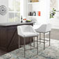 HH2 Home Dillon Low Profile Wingback White Counter Height Stool - image 1