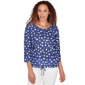 Petites Heart''s of Palm Smooth Sailing Printed Poly Slub 3/4 Sle - image 1