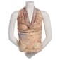 Juniors Derek Heart Floral Mesh Cowl Neck Halter Top w/ Beads - image 2
