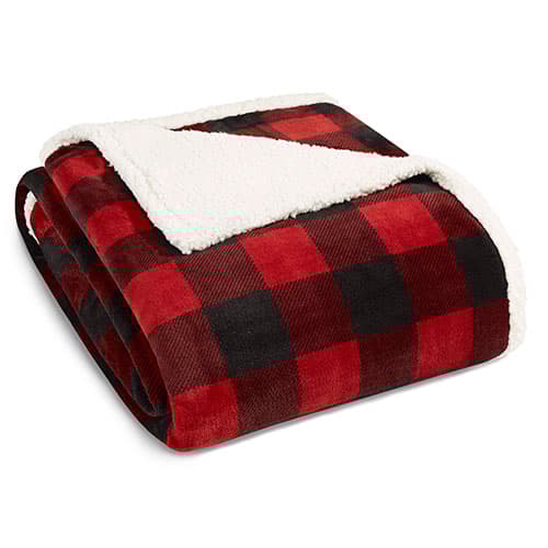 Eddie Bauer Mountain Plaid Red Sherpa Blanket,Specials : American Fashion Style Bags On Sale