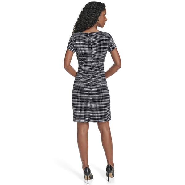 Womens Tommy Hilfiger Short Sleeve Geometric Knit Sheath Dress