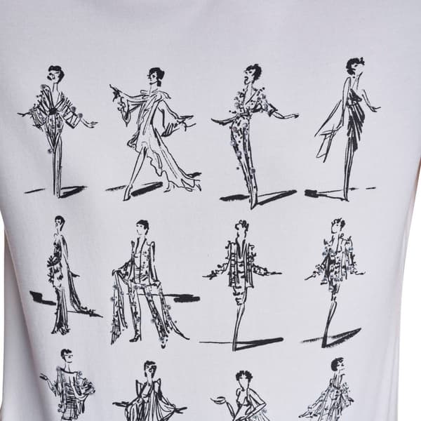 Womens Halston Short Sleeve Liza Minelli Sketch Graphic Tee