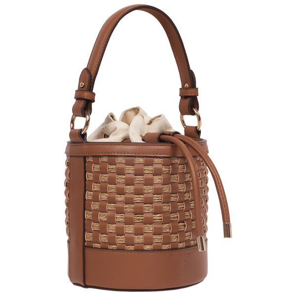 Tommy Bahama Raffia & Woven Drawstring Convertible Bucket Bag
