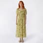Juniors Wallflower Iris Floral Chiffon Bodice Puff Sleeve Maxi - image 1