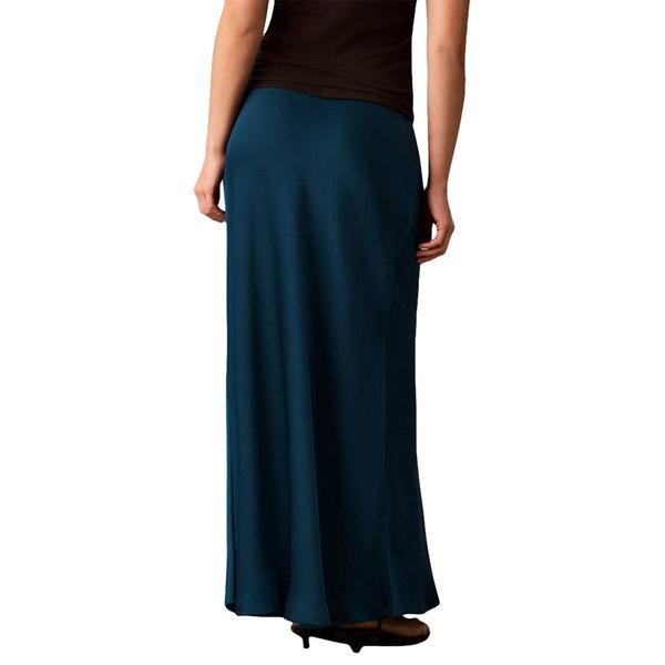 Womens Calvin Klein Pull On Solid Flared Satin Maxi Skirt