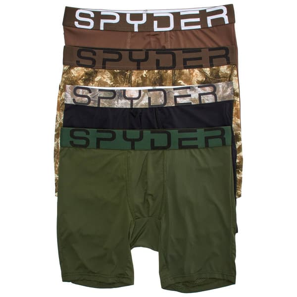 Mens Spyder 4pk. Camo Knit Nylon Mesh Boxer Briefs