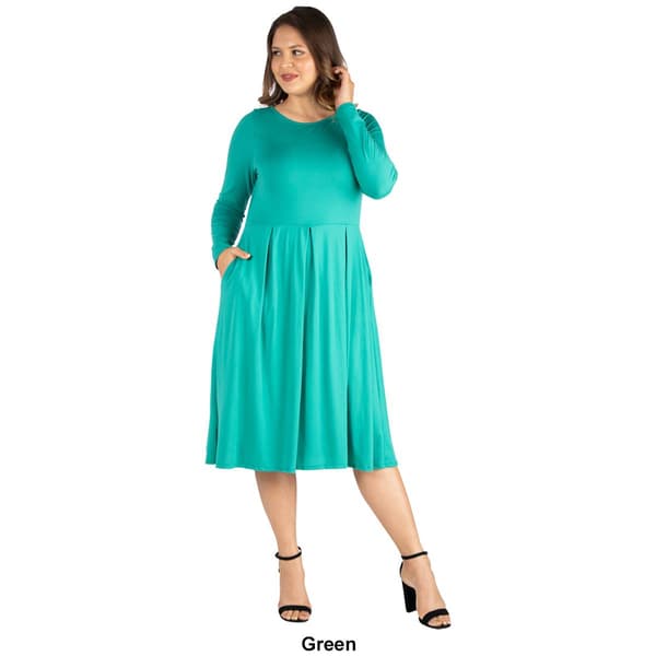Plus Size 24/7 Comfort Apparel Fit N' Flare Dress