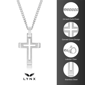Mens Lynx Stainless Steel Carved Cross Pendant - image 4