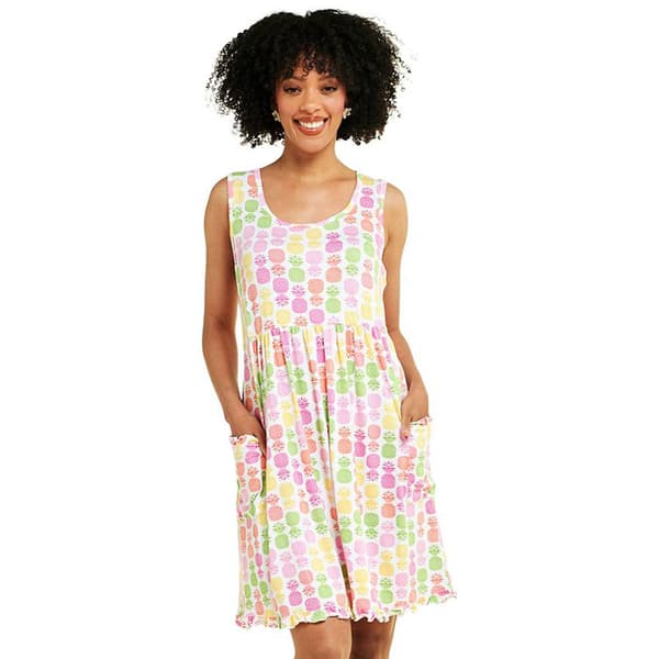 Plus Size Ren&#233; Rof&#233;&#174; Pineapple Tank Babydoll Dress