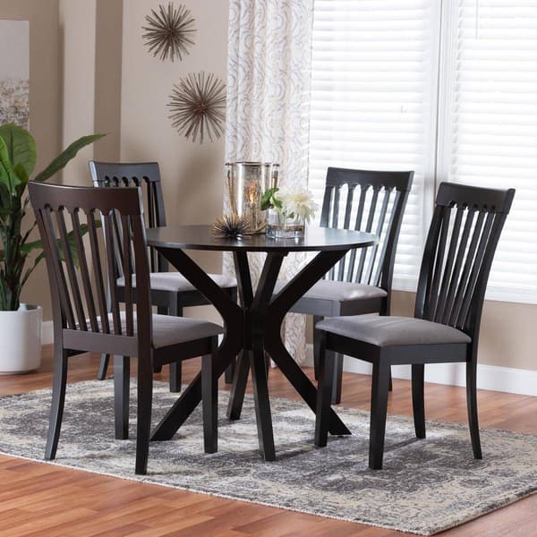Baxton Studio Lore Modern Dark Brown Wood 5pc. Dining Set