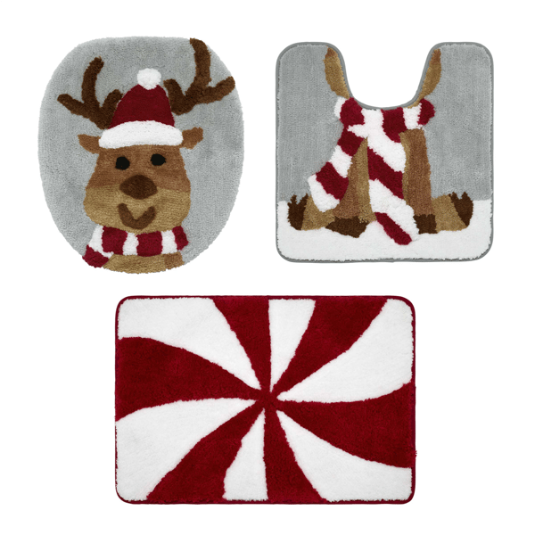 Avanti Avanti Holiday Reindeer 3pc. Bath Rug Set