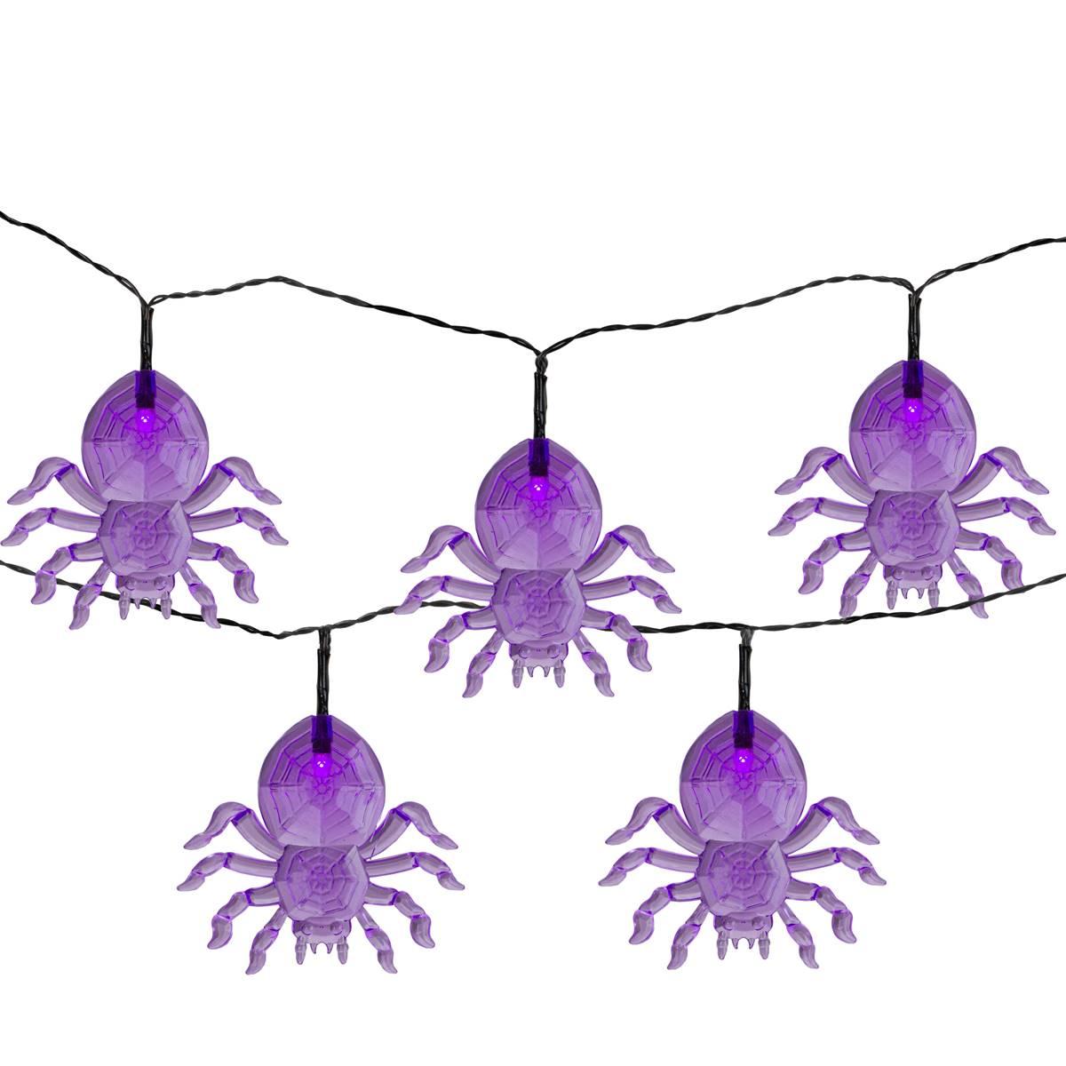 Northlight Seasonal 10ct. Purple LED Spider Halloween Lights