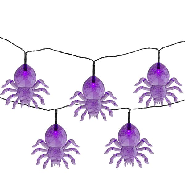 Northlight Seasonal 10ct. Purple LED Spider Halloween Lights