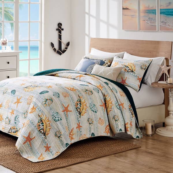 Greenland Home Fashions(tm) Kona Coastal Reversible Quilt Set - image 