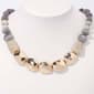Ashley Cooper(tm) Gold-Tone Chunky Nugget Grey Bead Short Necklace - image 1