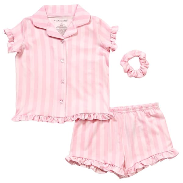 Toddler Girl Laura Ashley Stripe Pajama Set with Scrunchie - image 