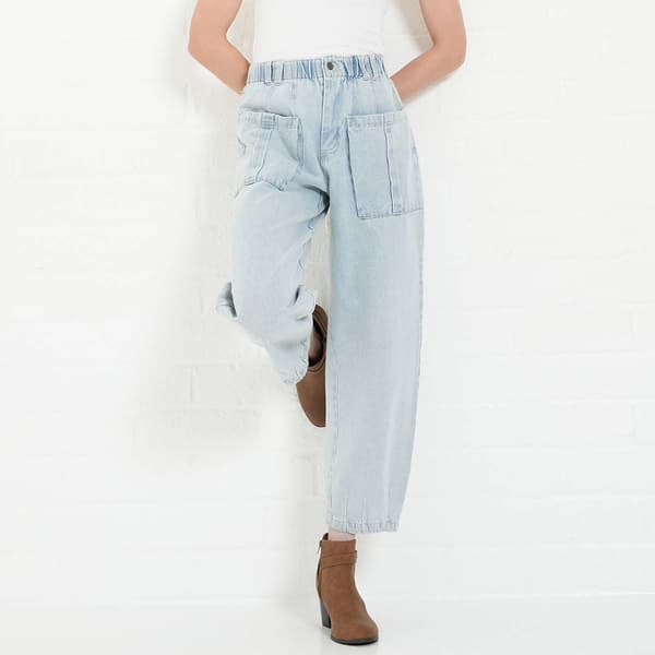 Womens MNK Patch Pocket Barrel Denim Jeans - image 