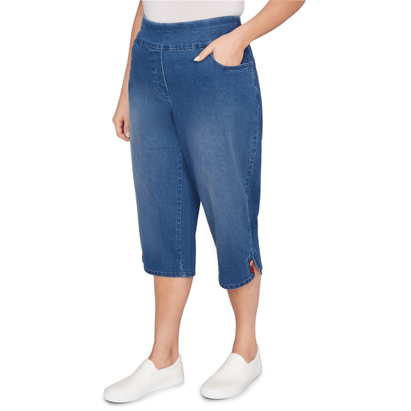 Plus Size Alfred Dunner Port Side Super Stretch Denim Capris