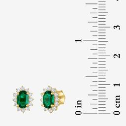 Nova Star® 1/3ctw. Lab Grown Diamond & Emerald Halo Stud Earrings
