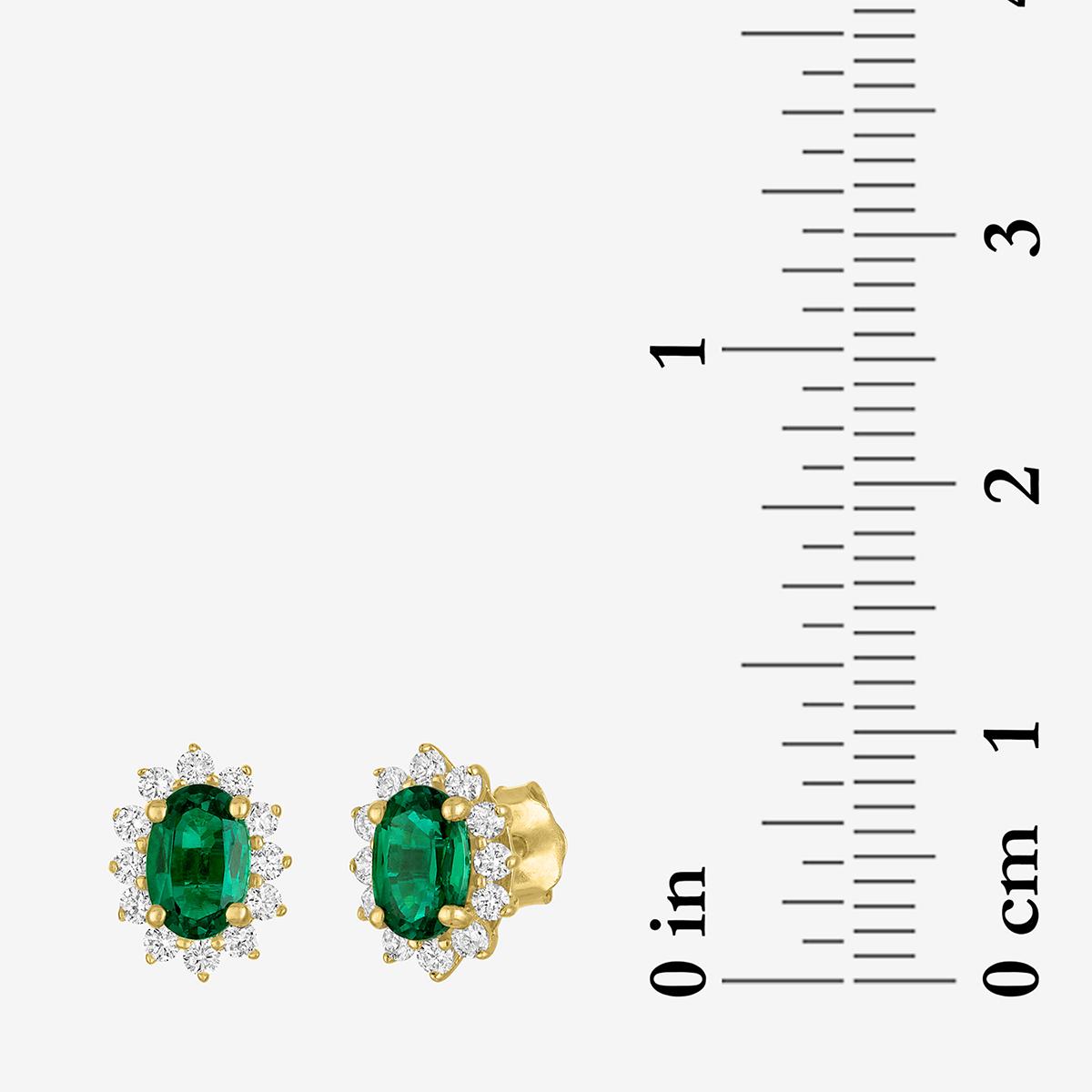 Nova Star® 1/3ctw. Lab Grown Diamond & Emerald Halo Stud Earrings