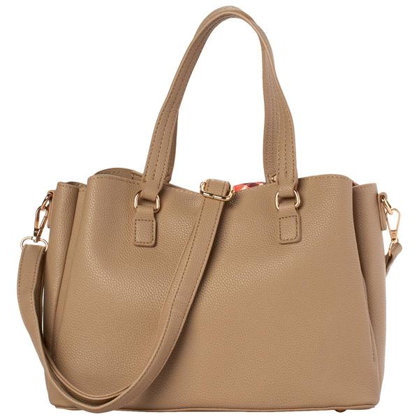 DS Fashion Triple Compartment Satchel w/ Bow Scarf