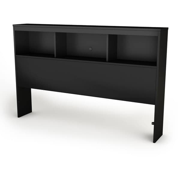 South Shore Spark Pure Black Full Bookcase Headboard - image 