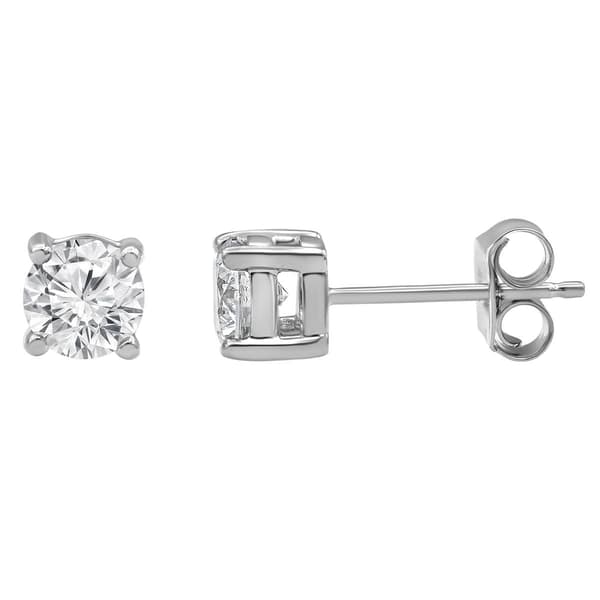 Nova Star(R) White Gold Diamond Solitaire Stud Earrings - image 