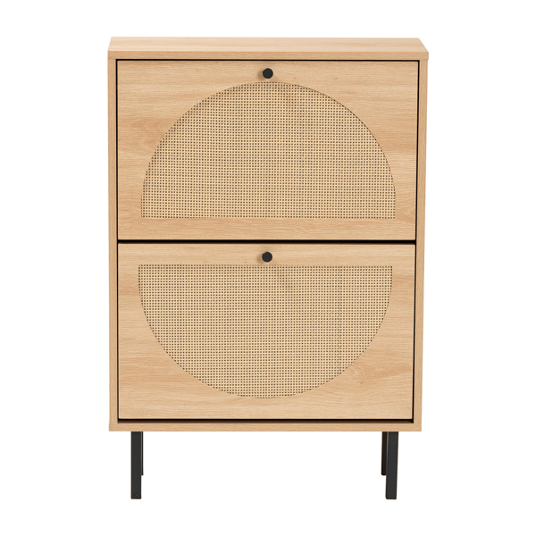 Baxton Studio Remus 12-Pair Wood Shoe Cabinet